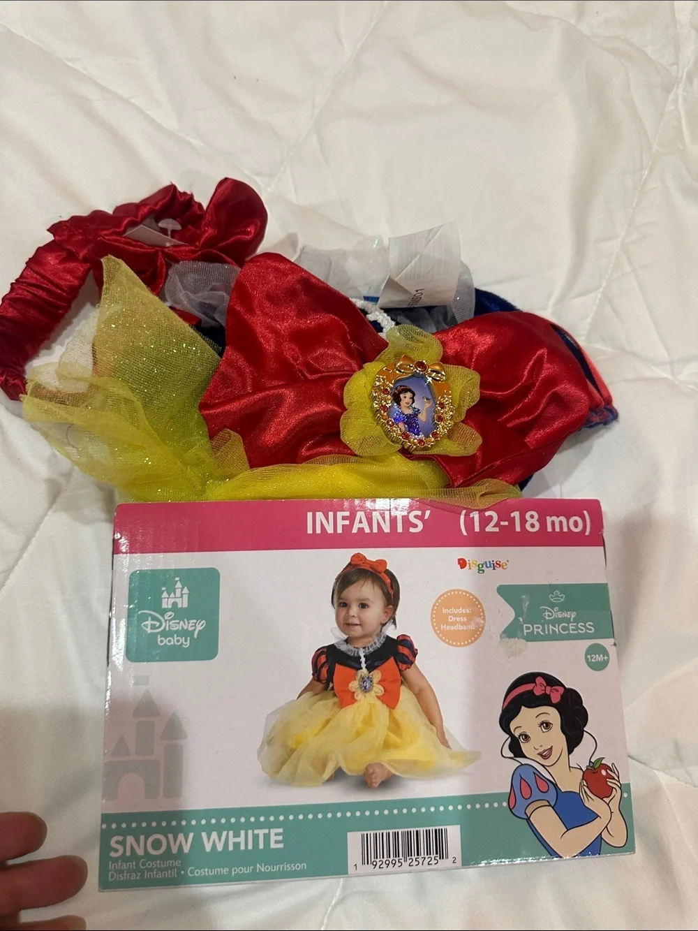 NEW Disney Snow White Infant Bow Headband Set in Red, Yellow, Blue size (12-18mo